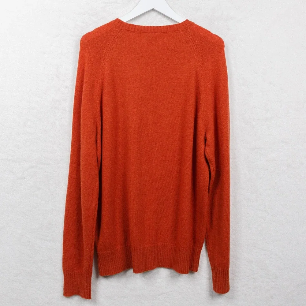 J CREW Lambswool Blend Crew Neck Sweater Pullover Burnt‎ Orange Fall Mens Sz XL